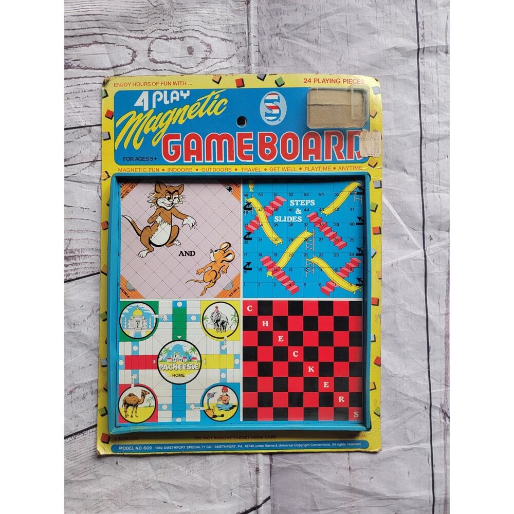 4 Play Magnetic Gameboard by Smethport Specialty Co 1980 Steps Ladders Tom Jerry